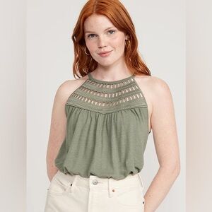 OLD NAVY Women’s Sleeveless Crochet-Trim Linen-Blend Top. 

NWT

A11